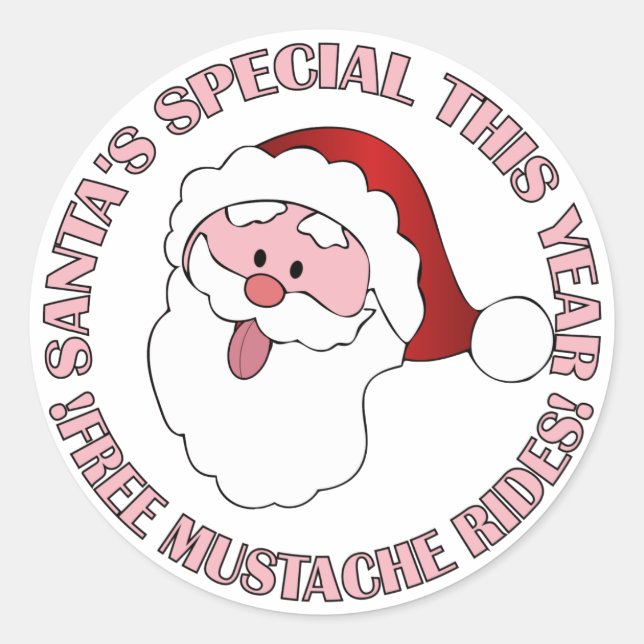 Santa's Moustache Rides stickers (Front)