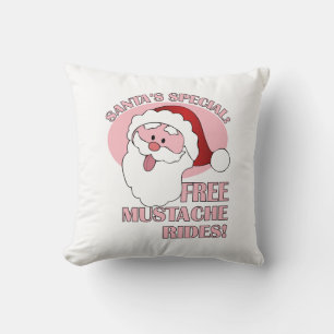 Santa's Moustache Rides throw pillow