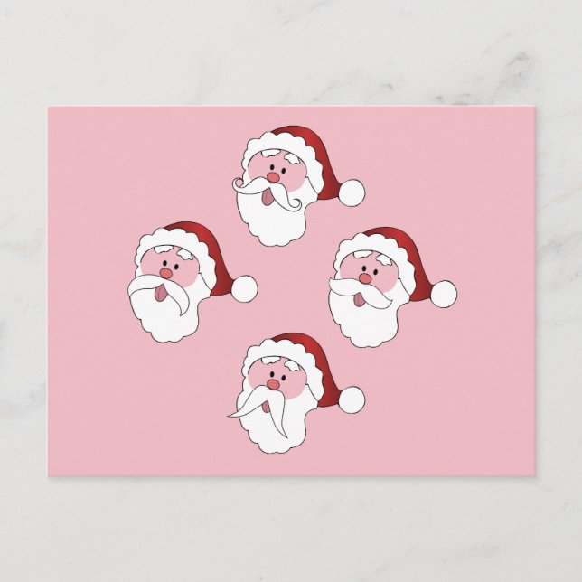 Santa's Moustaches custom colour postcard (Front)