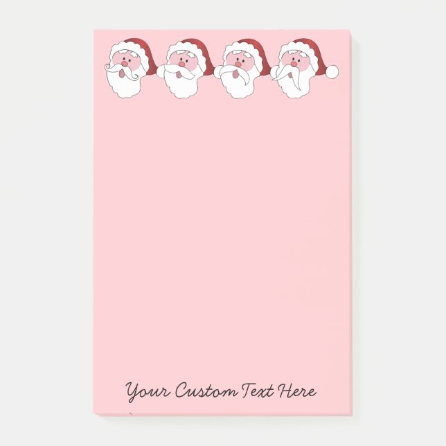 Santa's Moustaches custom post-it notes (Front)