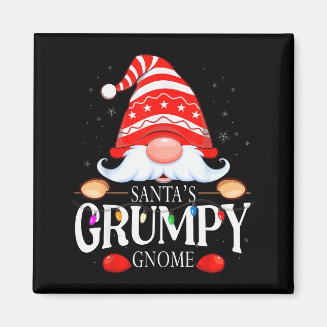 Santa's Mpy Gnome Matching Christmas Pajama  Magnet (Front)