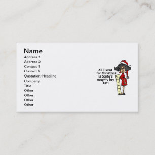Santa's Naughty Boy List Business Card