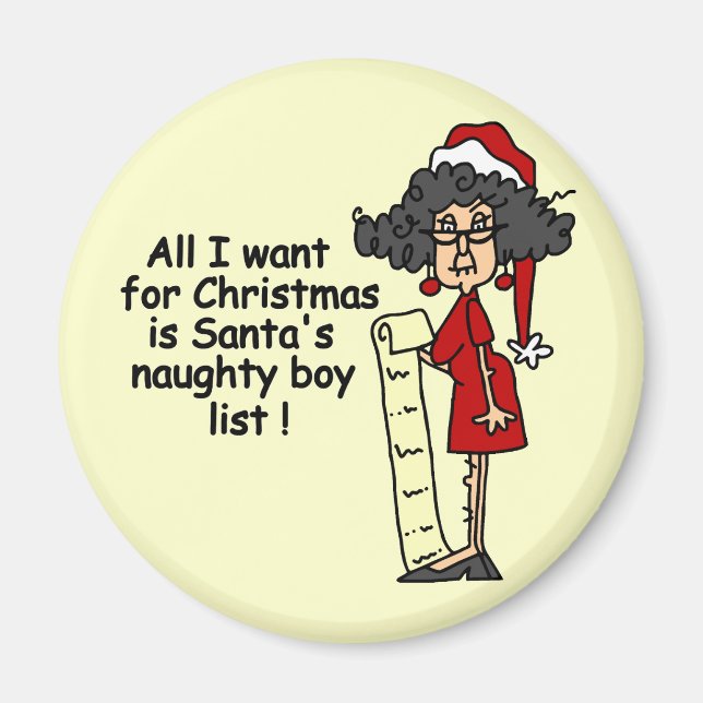 Santa's Naughty Boy List Magnet (Front)