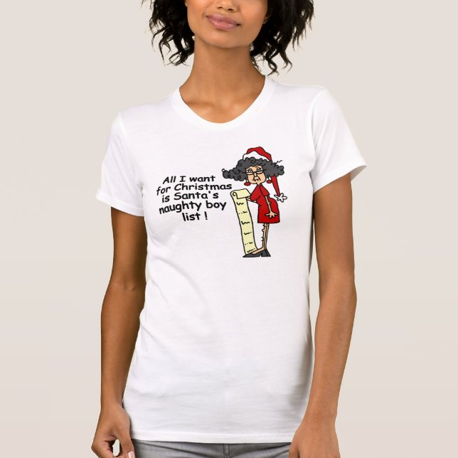 Santa's Naughty Boy List T-Shirt (Front)