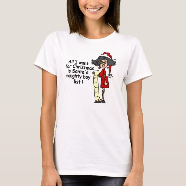 Santa's Naughty Boy List T-Shirt (Front)