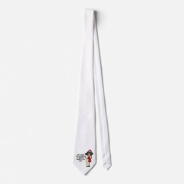Santa's Naughty Boy List Tie (Front)