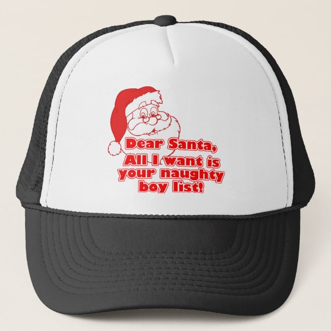 Santa's Naughty Boy List Trucker Hat (Front)