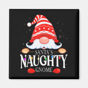 Santa's Naughty Gnome Matching Christmas Pajama Magnet