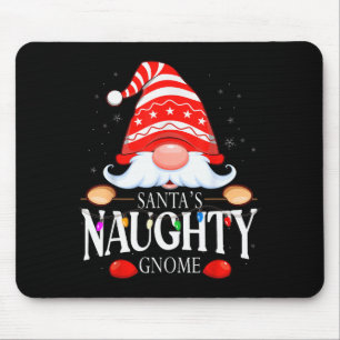 Santa's Naughty Gnome Matching Christmas Pajama  Mouse Pad
