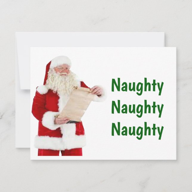 Santa's Naughty List Christmas Card (Front)