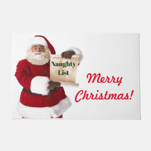 Santa's Naughty List Door Mat