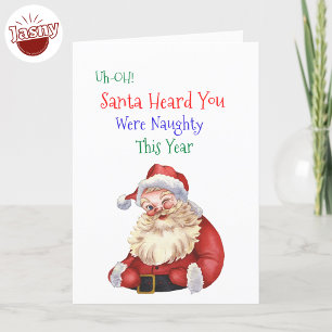 Santa's Naughty List Folded Holiday Card