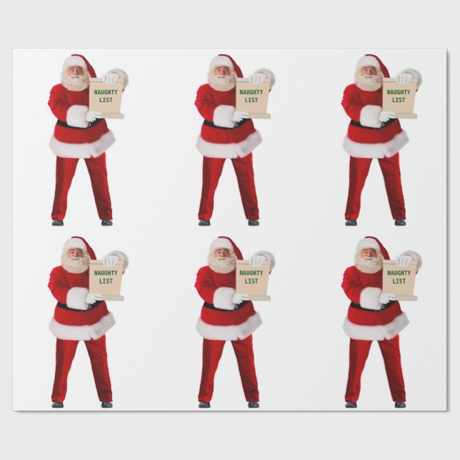 Santa's Naughty List Wrapping Paper (Flat)