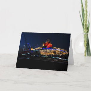 Santa's Navy Christmas Sled Holiday Card
