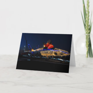 Santa's Navy Christmas Sled Holiday Card