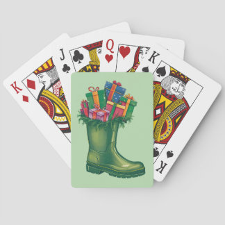 Santa's New Boots Playing Cards