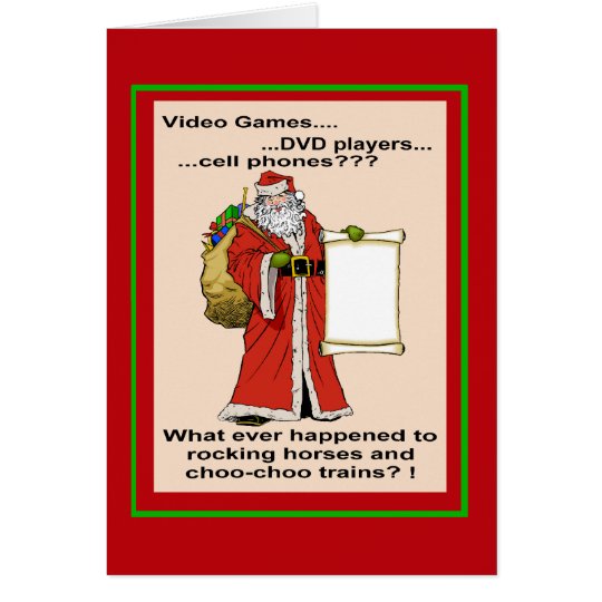 Santa's New Gift List Greetings Card