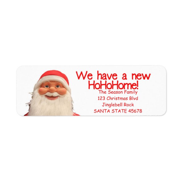 Santa's New Hohohome Christmas label Return Address Label (Front)