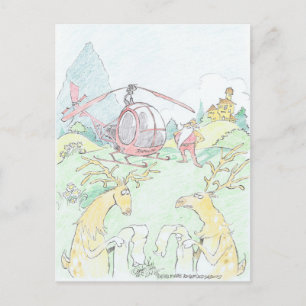 Santa's new Rudolf. Holiday Postcard