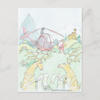 Santa's new Rudolf. Holiday Postcard