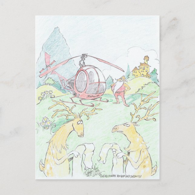Santa's new Rudolf. Holiday Postcard (Front)