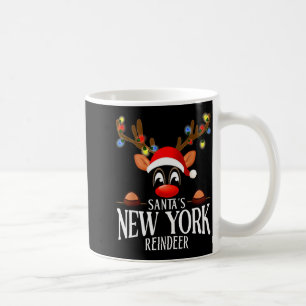 Santa's New York Reindeer Funny Xmas Matching Pjs  Coffee Mug