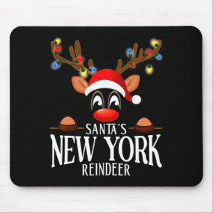 Santas New York Reindeer Funny Xmas Matching Pjs  Mouse Pad