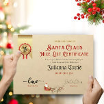Santa's Nice List Certificate Invitation<br><div class="desc">Celebrate your child’s good behaviour with a Personalised Santa Claus Nice List Certificate! This enchanting certificate, signed by Santa himself, officially confirms their place on the Nice List and is customised with their name and date, making it a truly magical keepsake for the holiday season. Perfect for adding an extra...</div>