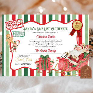 Santa's Nice List Certificate Invitation