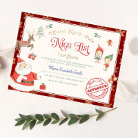 Santa's Nice List Certificate