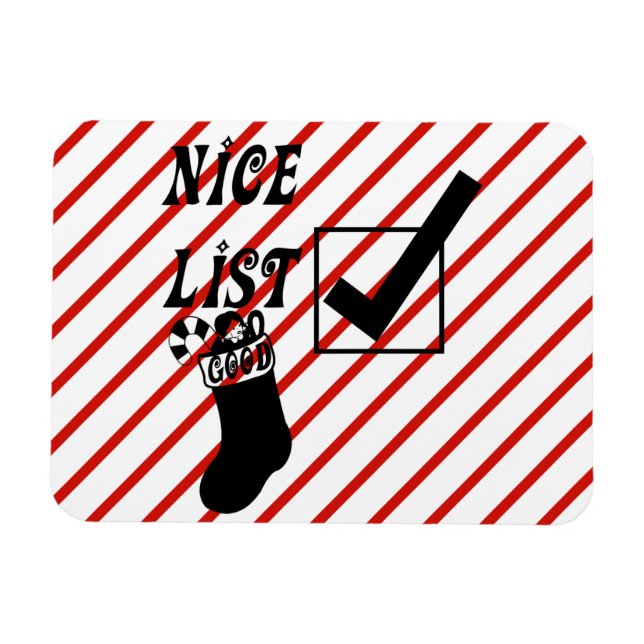 Santas Nice list Christmas Stocking art  Magnet (Horizontal)
