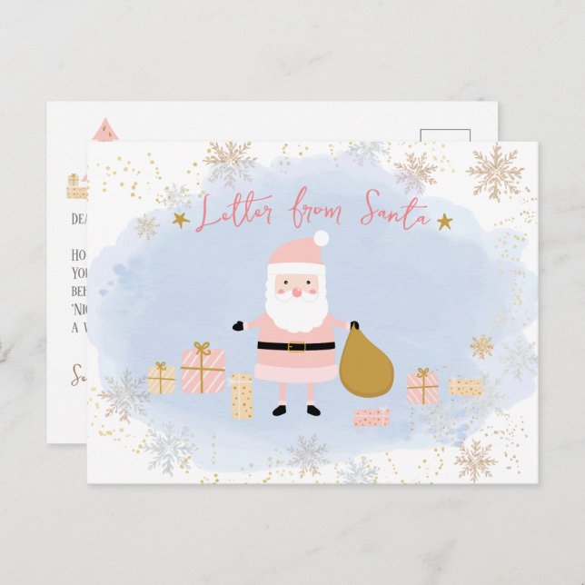 Santa's Nice List for Kids, Letter from Santa Holiday Postcard (Front/Back)