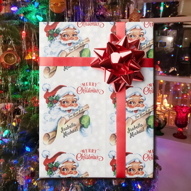 Santa's Nice & Naughty List Christmas Wrapping Paper (Creator Uploaded)