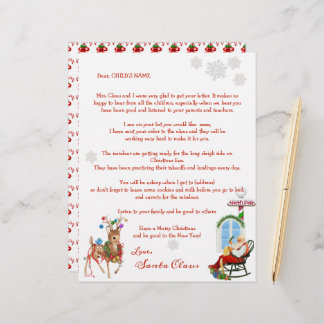 Santa's North Pole Reindeer Letter to Your Child