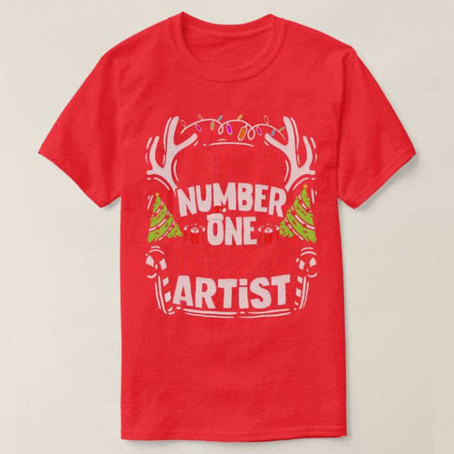 Santas Number One Tattoo Artist Tattooer Tattooist T-Shirt (Design Front)