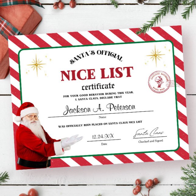 Santa's Official Nice List Certificate Poster (Creator Uploaded)