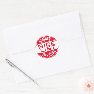 Santa's Official Nice List   Funny Christmas Seals
