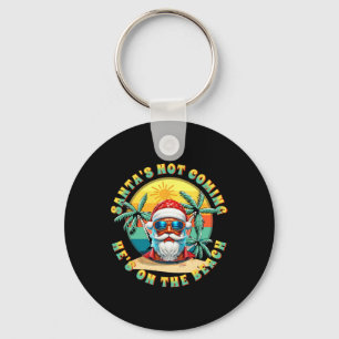 Santa's On The Beach. Funny Surfer Alternative Chr Key Ring