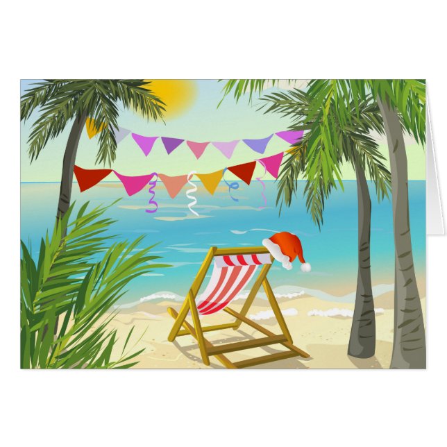 Santa's on Vacation - Beach Christmas 4 x 5 (Front Horizontal)