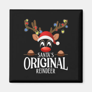 Santa's Original Reindeer Funny Xmas Matching Pjs Magnet