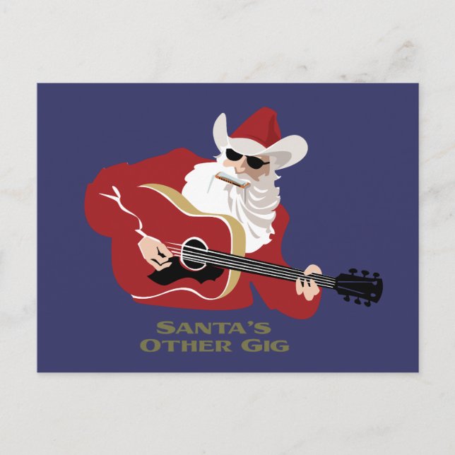 Santa's Other Gig Holiday Postcard (Front)