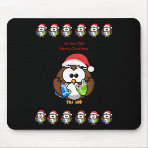 Santa's Owl Mouse Pad