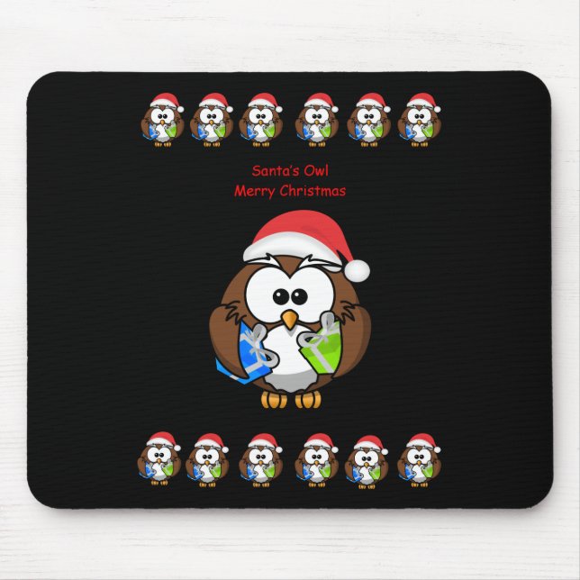Santa's Owl Mouse Pad (Front)