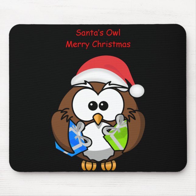 Santa's Owl Mouse Pad (Front)