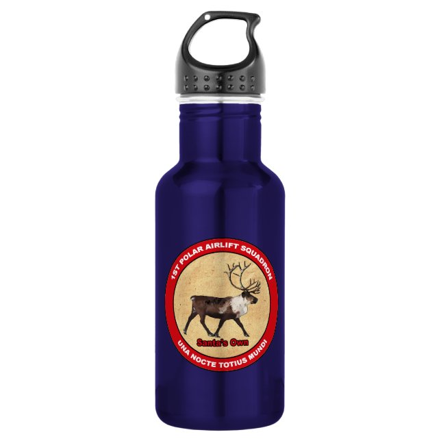 Santa's Own - 1st Polar Airlift Squadron 532 Ml Water Bottle (Front)