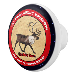 Santa's Own - 1st Polar Airlift Squadron Ceramic Knob