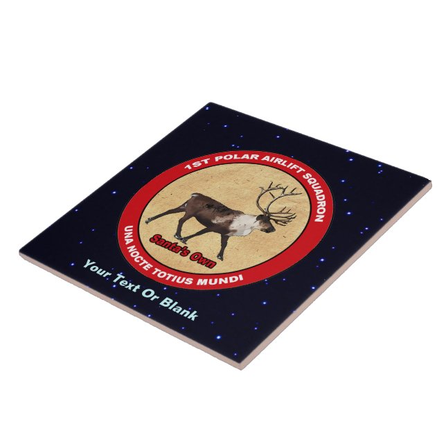 Santa's Own - 1st Polar Airlift Squadron Ceramic Tile (Side)
