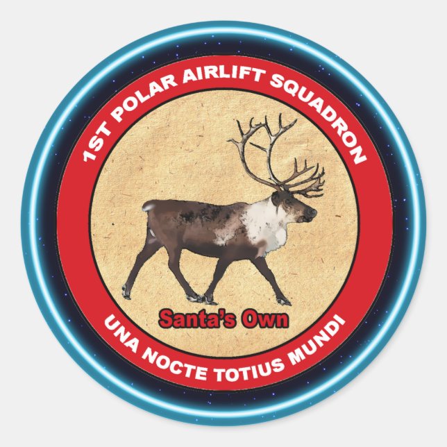 Santa's Own - 1st Polar Airlift Squadron Classic Round Sticker (Front)