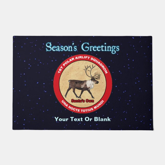 Santa's Own - 1st Polar Airlift Squadron Doormat (Front)