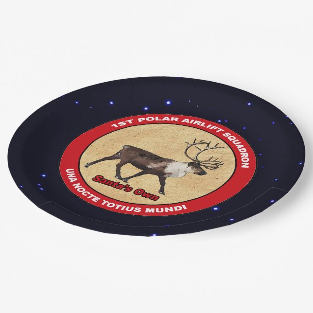 Santa's Own - 1st Polar Airlift Squadron Paper Plate (Angled)